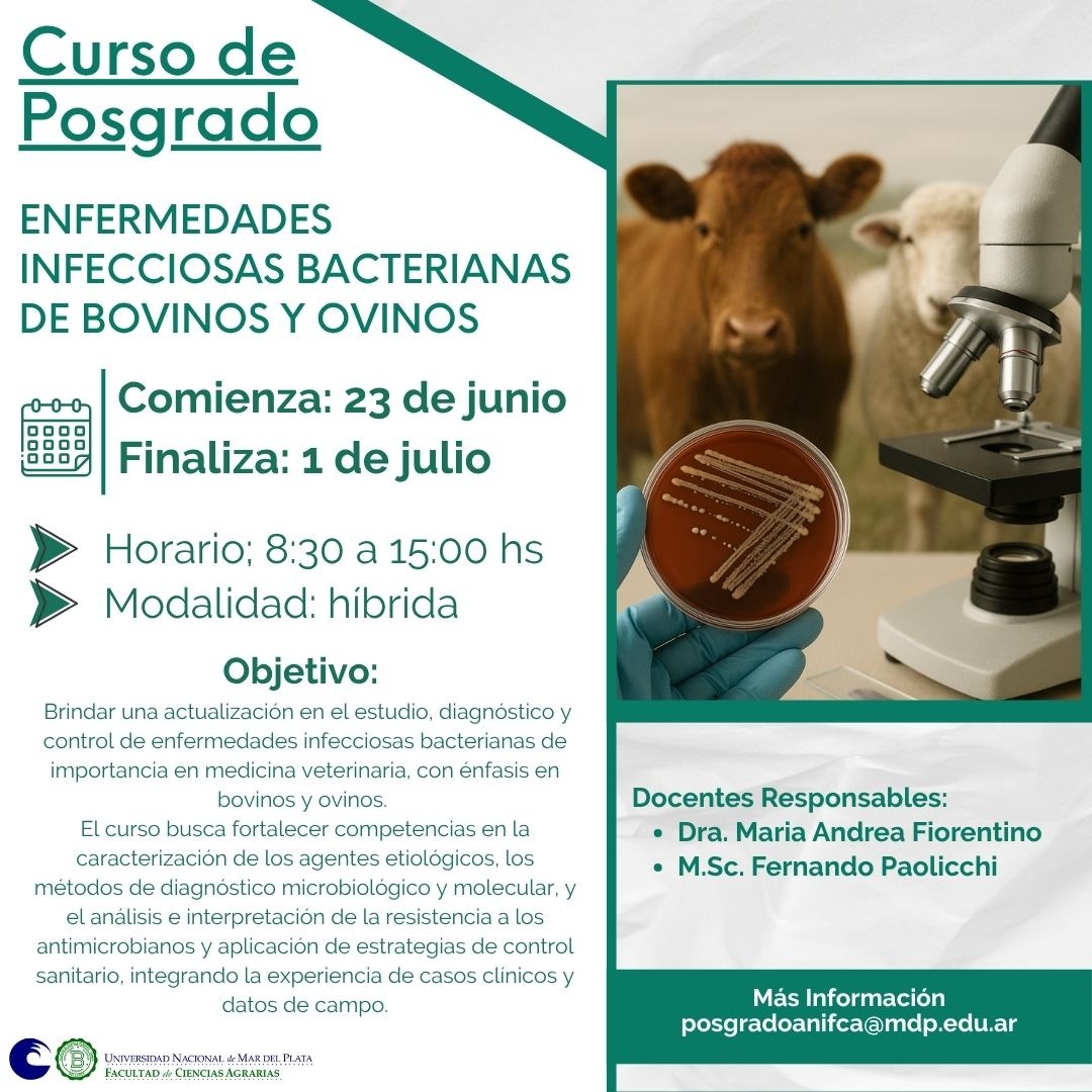 Curso de Posgrado: Enfermedades Infecciosas Bacterianas de Bovinos y Ovinos